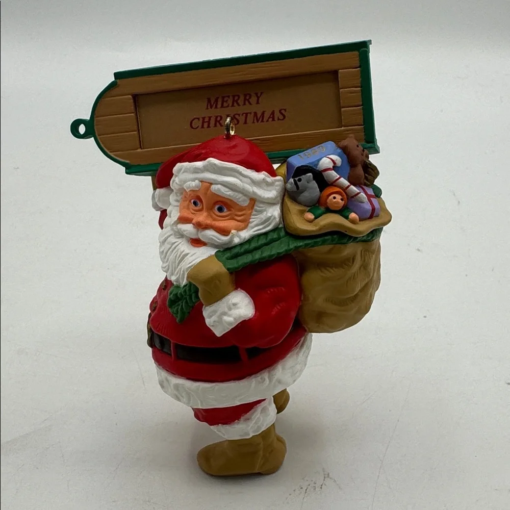 VTG 1989 Hallmark Visit From Santa Keepsake Collectors Club Ornament IOB